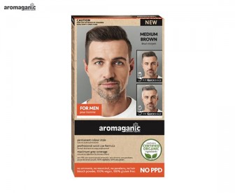 Aromaganic 纯天然有机植物男士染发膏 不含PPD（棕色 4.0N）